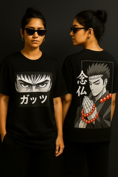 Zen Warrior – Anime Prayer Tee | T-Shirt – 240 GSM | 100% Cotton